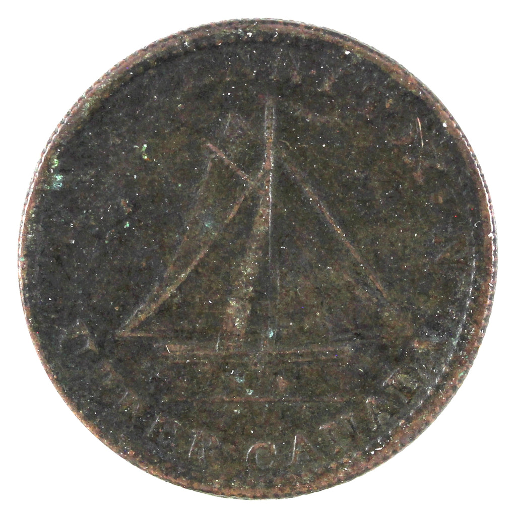 UC-12B2 1833 Upper Canada To Facilitate Trade Half Penny Token Very Fine (VF20)