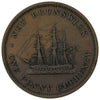 NB-2B2 1854 New Brunswick Incomplete Design Penny Currency Token VF-EF (VF30) $