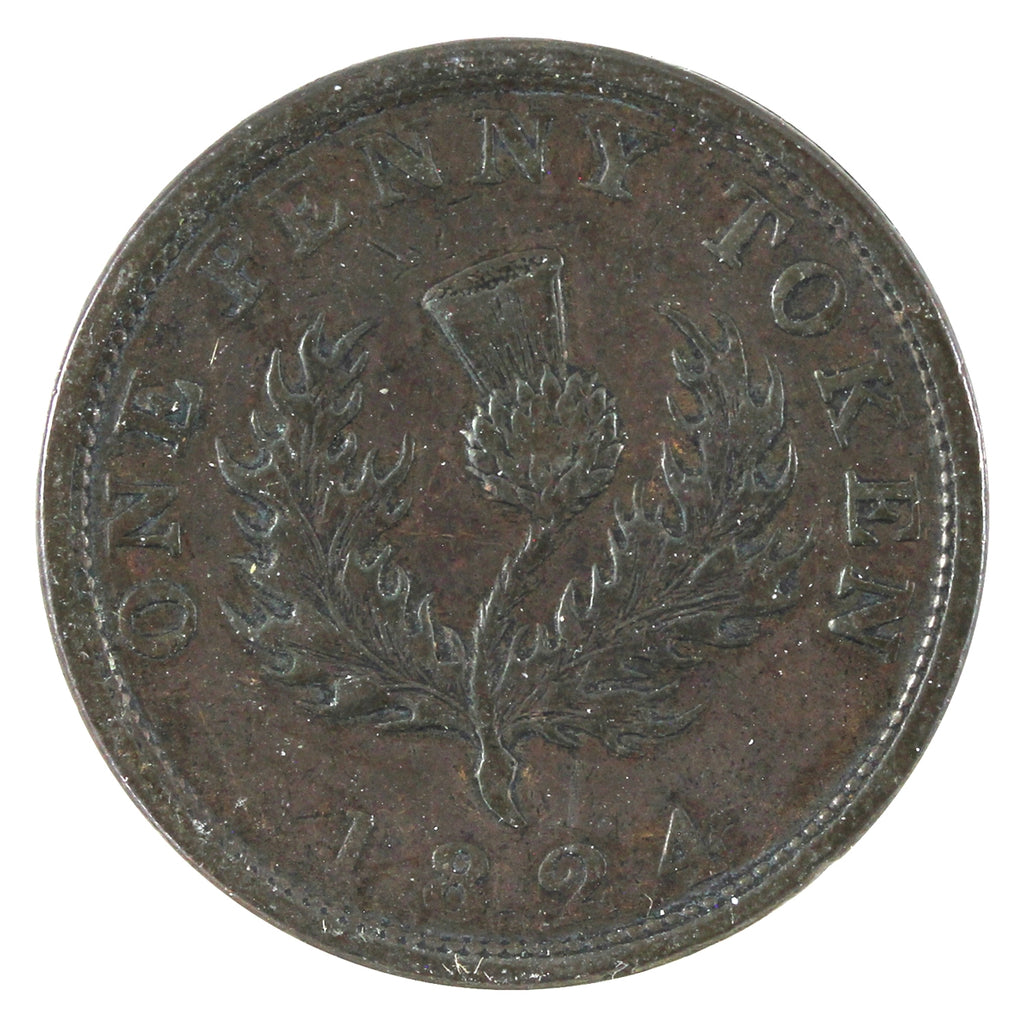 NS-2A2 1824 Nova Scotia George IV Thistle Token VF-EF (VF30) $