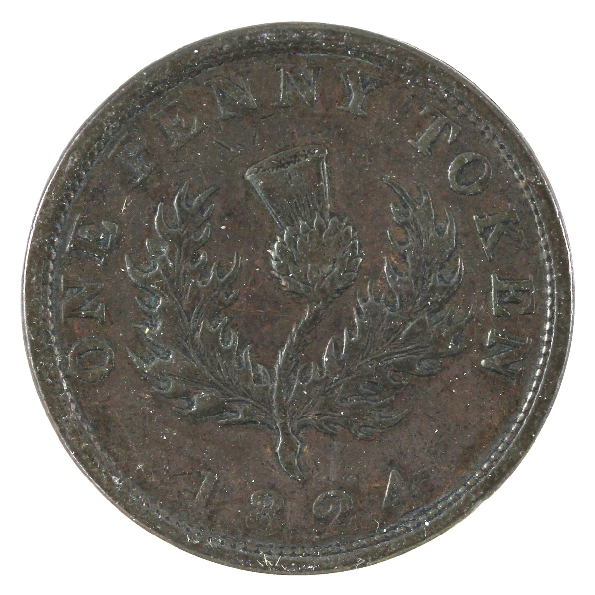 NS-2A2 1824 Nova Scotia George IV Thistle Token VF-EF (VF30) $