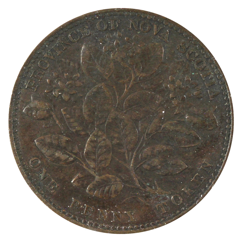 NS-6A1 1856 Nova Scotia, LCW, Victoria Mayflower Penny Token VF-EF (VF30) $