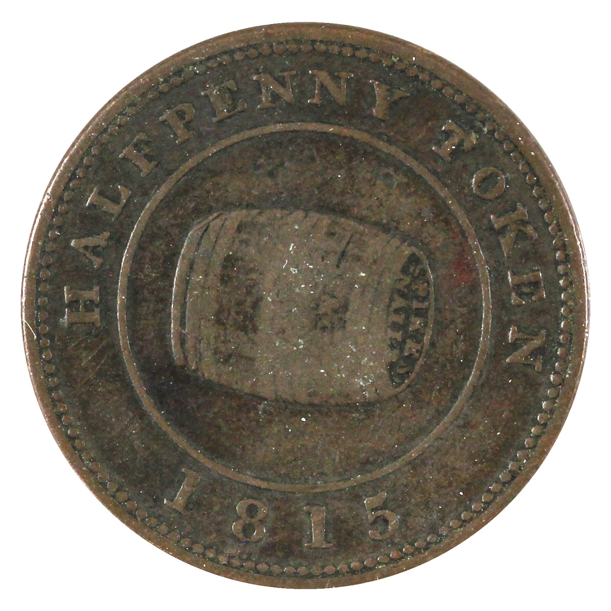 NS-13A1 1815 Nova Scotia Payable by Miles W. White Halifax Half Penny Token F-VF (F15) $