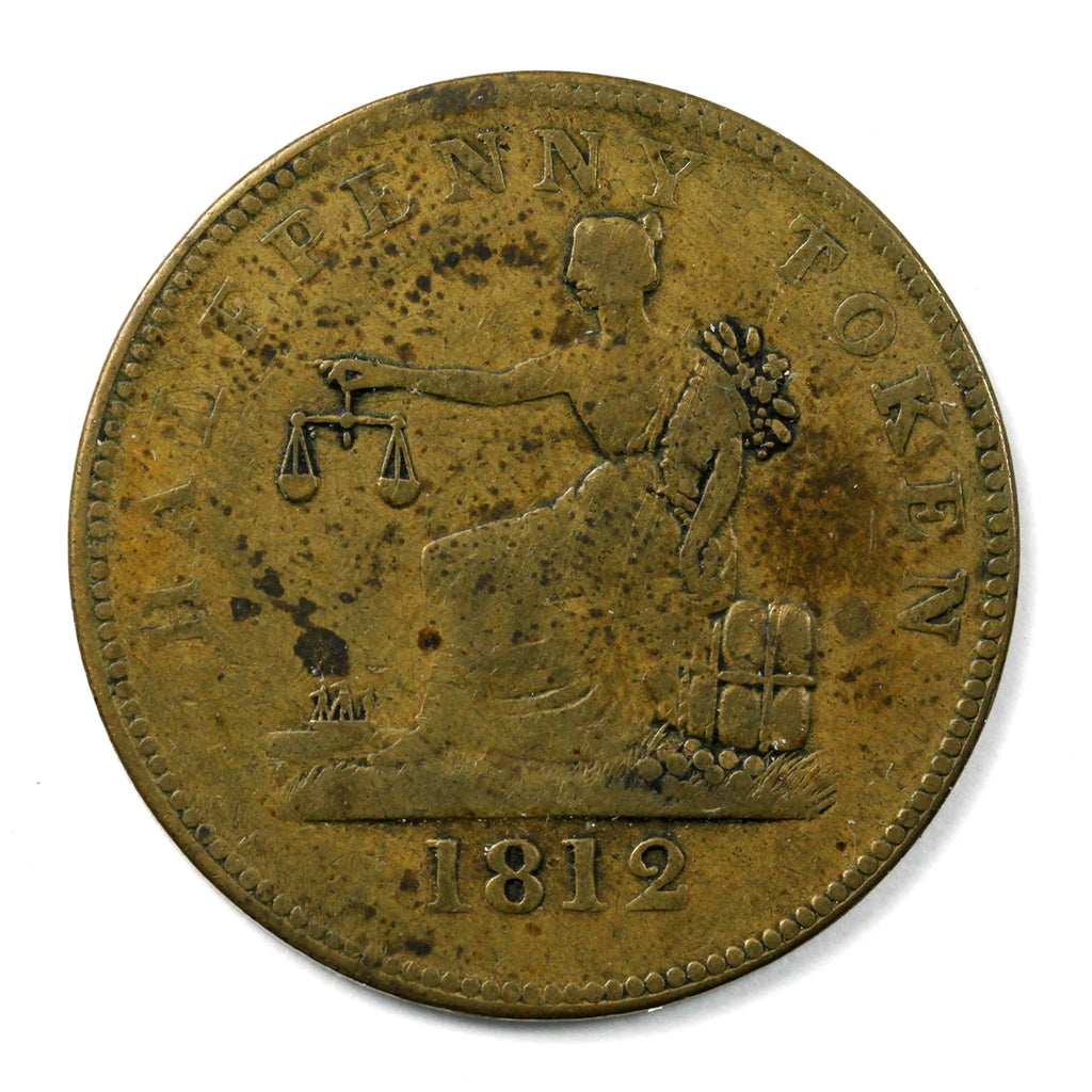 LC-48B1 1812 Lower Canada Imitation Tiffin Half Penny Token F-VF (F15)