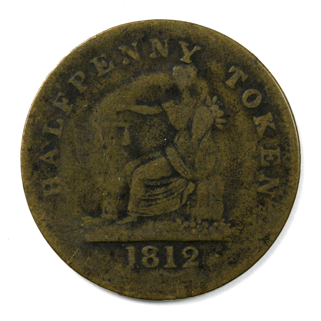 LC-48B1 1812 Lower Canada Imitation Tiffin Half Penny Token VG-F (VG10)