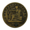 LC-48B2 1812 Lower Canada Imitation Tiffin Half Penny Token F-VF (F15)