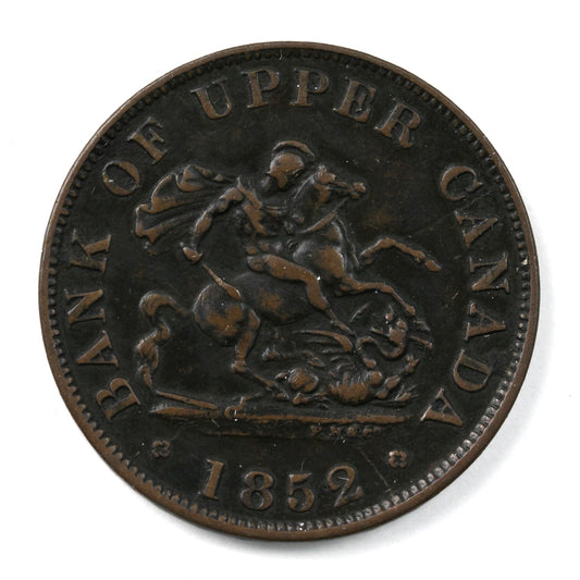 PC-5B2 1852 Province of Canada, Bank of Upper Canada Half Penny Token Extra Fine (EF40)
