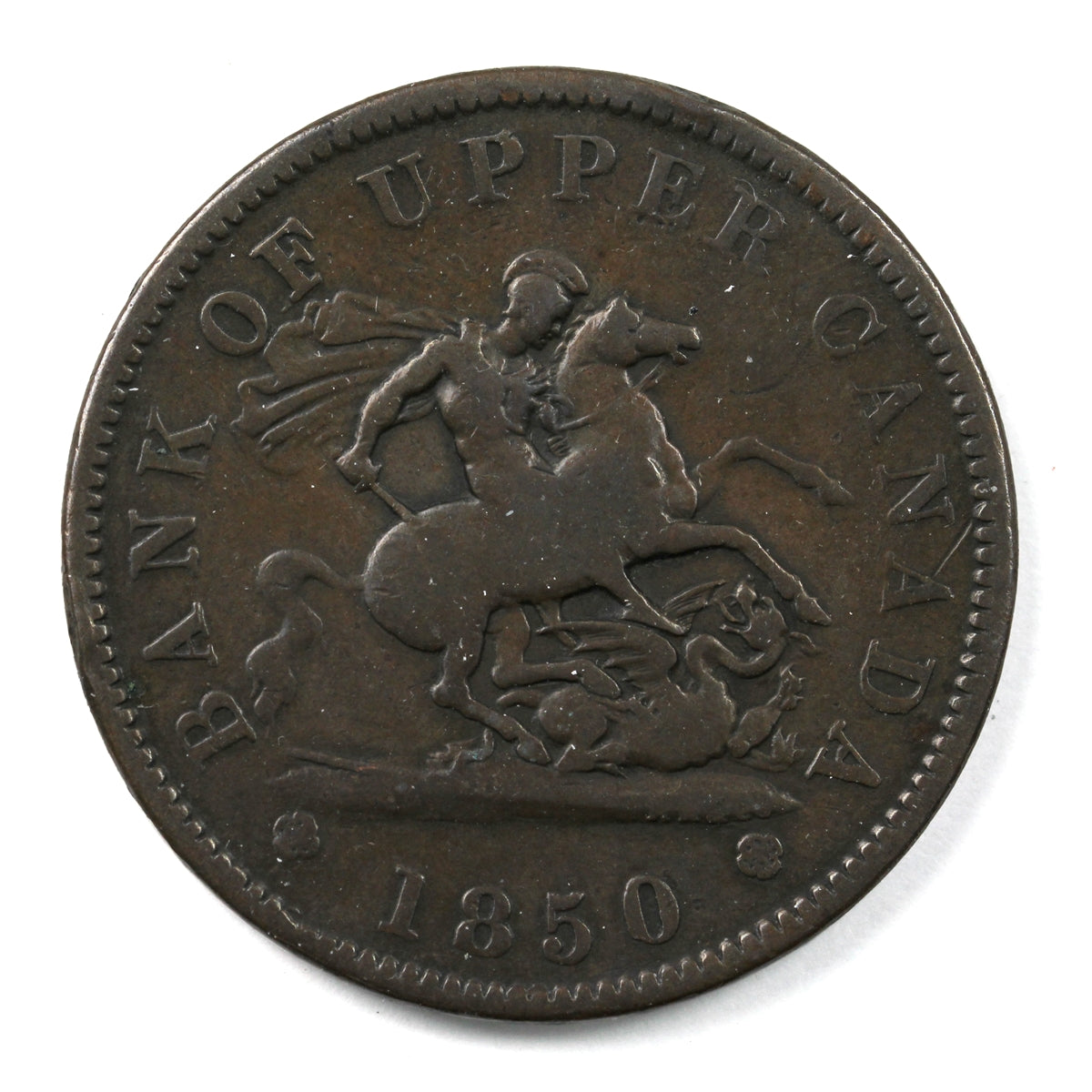PC-6A1 1850 Province of Canada, Bank of Upper Canada Penny Token VG-F (VG10)