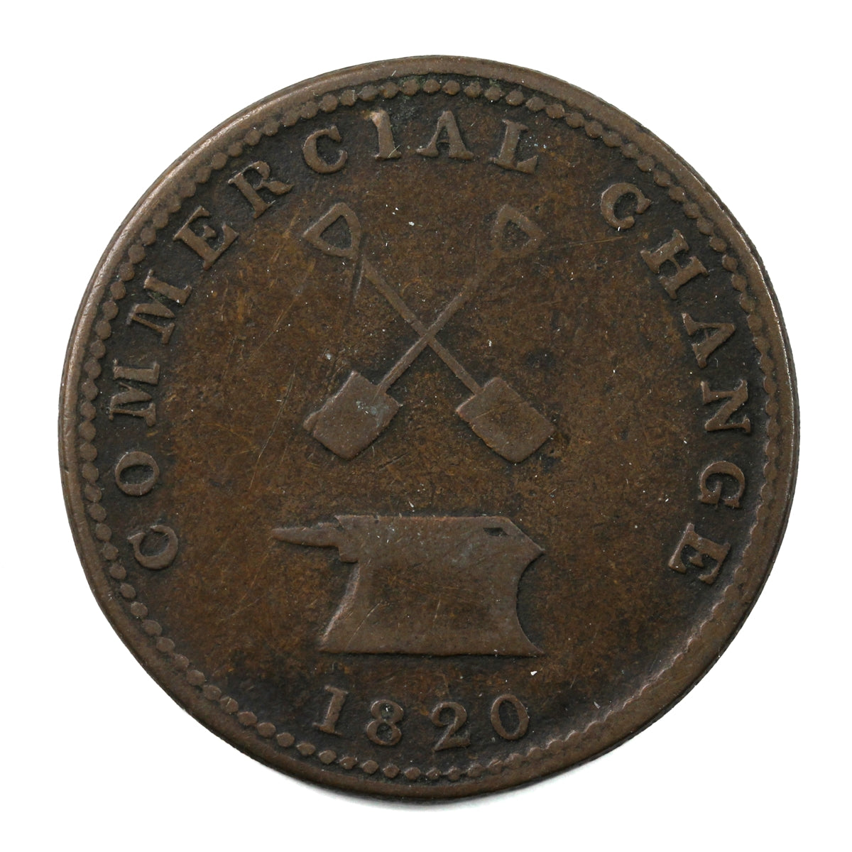 UC-9A1 1820 Upper Canada Commercial Change Halfpenny Token Fine (F12)