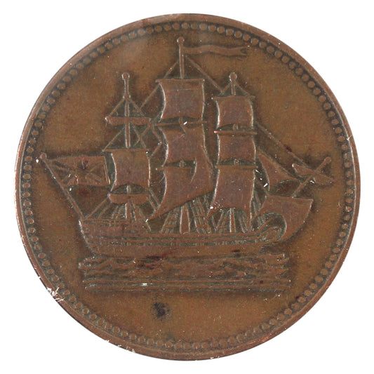 PE-10-31 (1835) PEI Ships, Colonies, & Commerce Token, Extra Fine (EF-40)