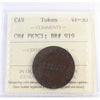 PE-7C1 1857 PEI Ships Colonies & Commerce Token ICCS Certified VF30 BR# 919