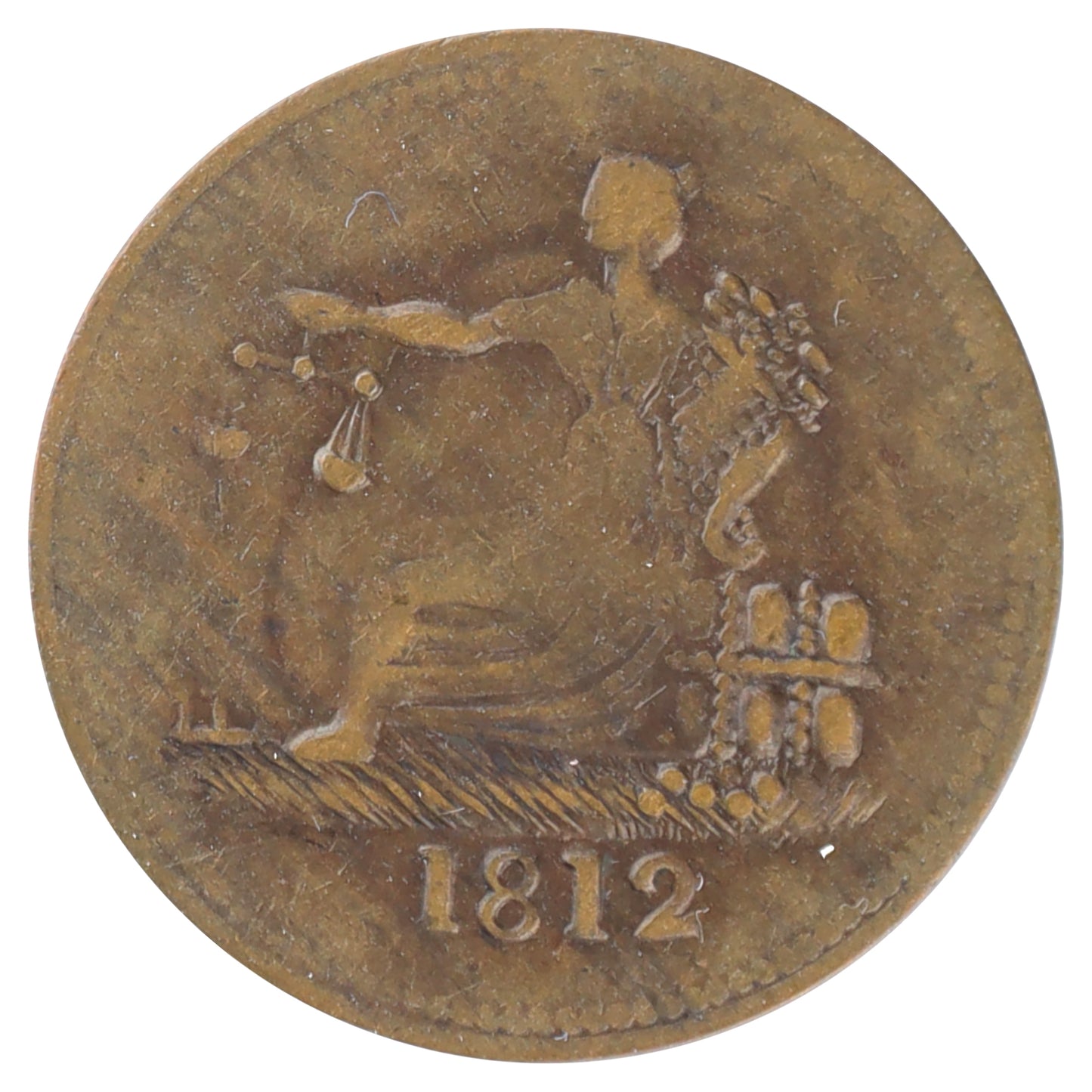 LC-48-1 1812 Lower Canada Tiffin Token ICCS Certified EF40 BR #961