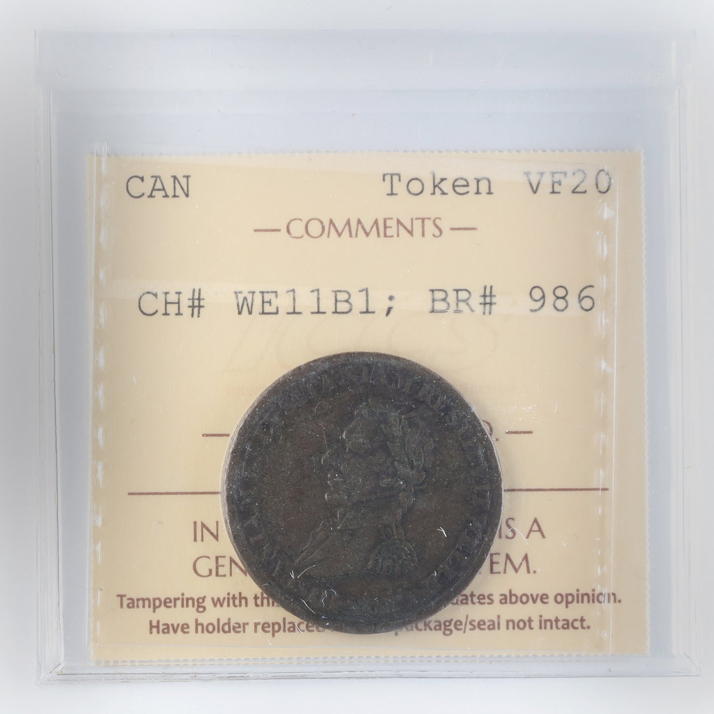 WE-11B1 Wellington Cuidad Rodrigo Salamanca Token ICCS Certified VF20 BR #986