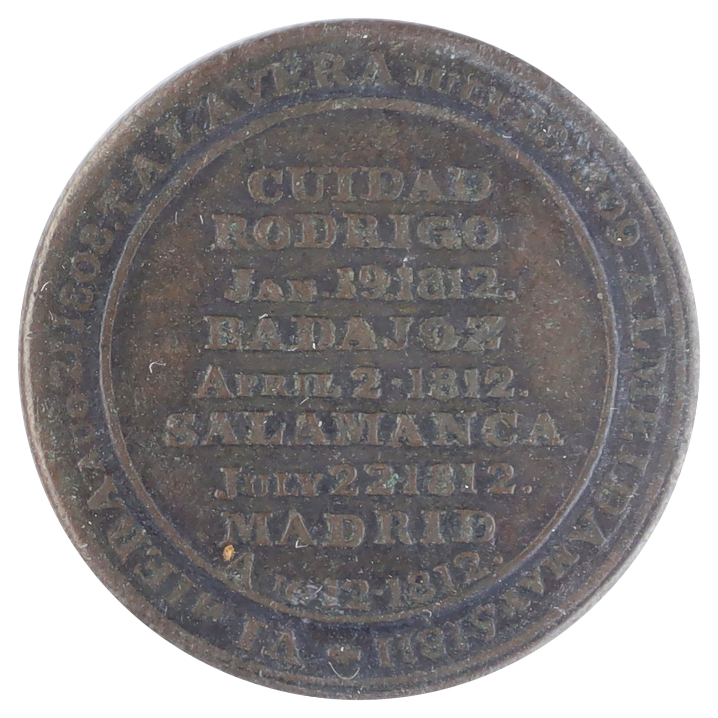 WE-11B1 Wellington Cuidad Rodrigo Salamanca Token ICCS Certified VF20 BR #986