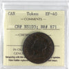 NS-1D3 1832 Nova Scotia George IV Thistle Halfpenny Token ICCS Certified EF40 BR# 871