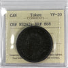 NS-2A2 1824 Nova Scotia George IV Penny Token ICCS Certified VF20 BR# 868