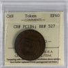 PC-1B4 1844 Province of Canada Bank of Montreal Halfpenny Token ICCS Certified EF40
