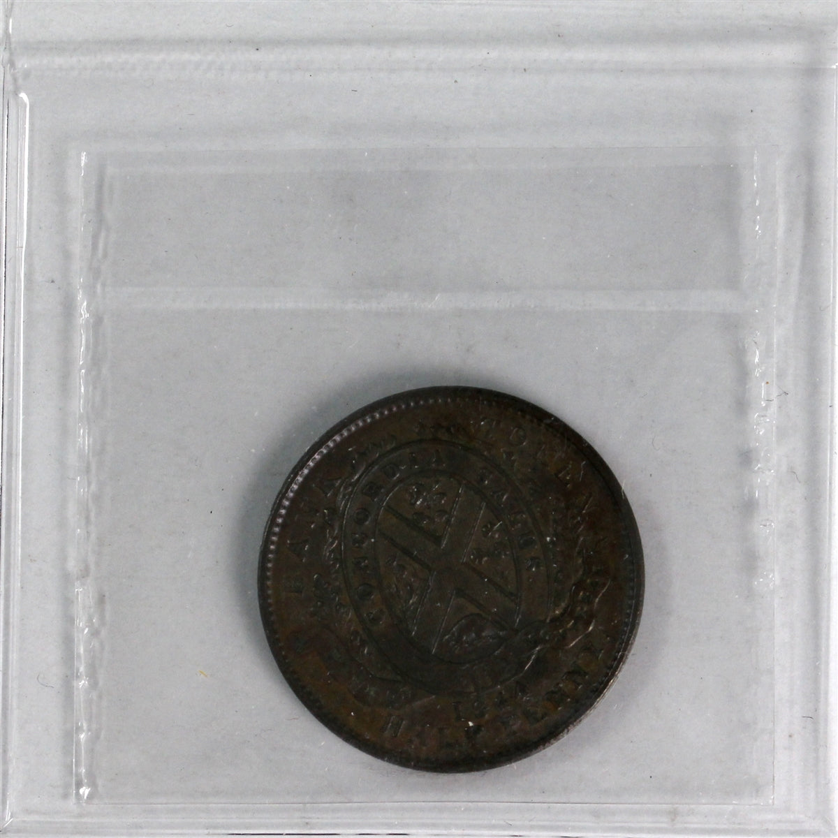 PC-1B4 1844 Province of Canada Bank of Montreal Halfpenny Token ICCS Certified EF40