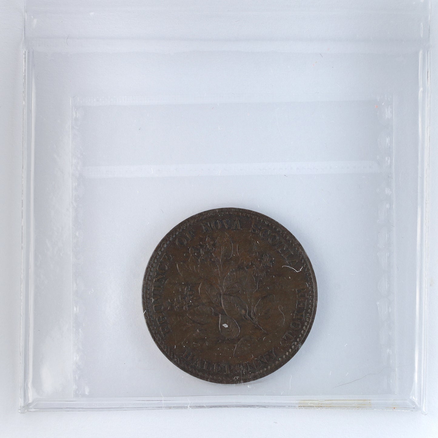 NS-5A1 1856 Nova Scotia Victoria Mayflower Half Penny Token ICCS Certified EF40 BR #876