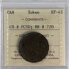 PC-5D 1857 Province of Canada Bank of Upper Canada Halfpenny Token ICCS Certified EF45