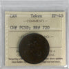 PC-5D 1857 Province of Canada Bank of Upper Canada Halfpenny Token ICCS Certified EF40