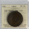 PC-6C2 1854 Province of Canada Bank of Upper Canada Penny Token ICCS Certified VF20