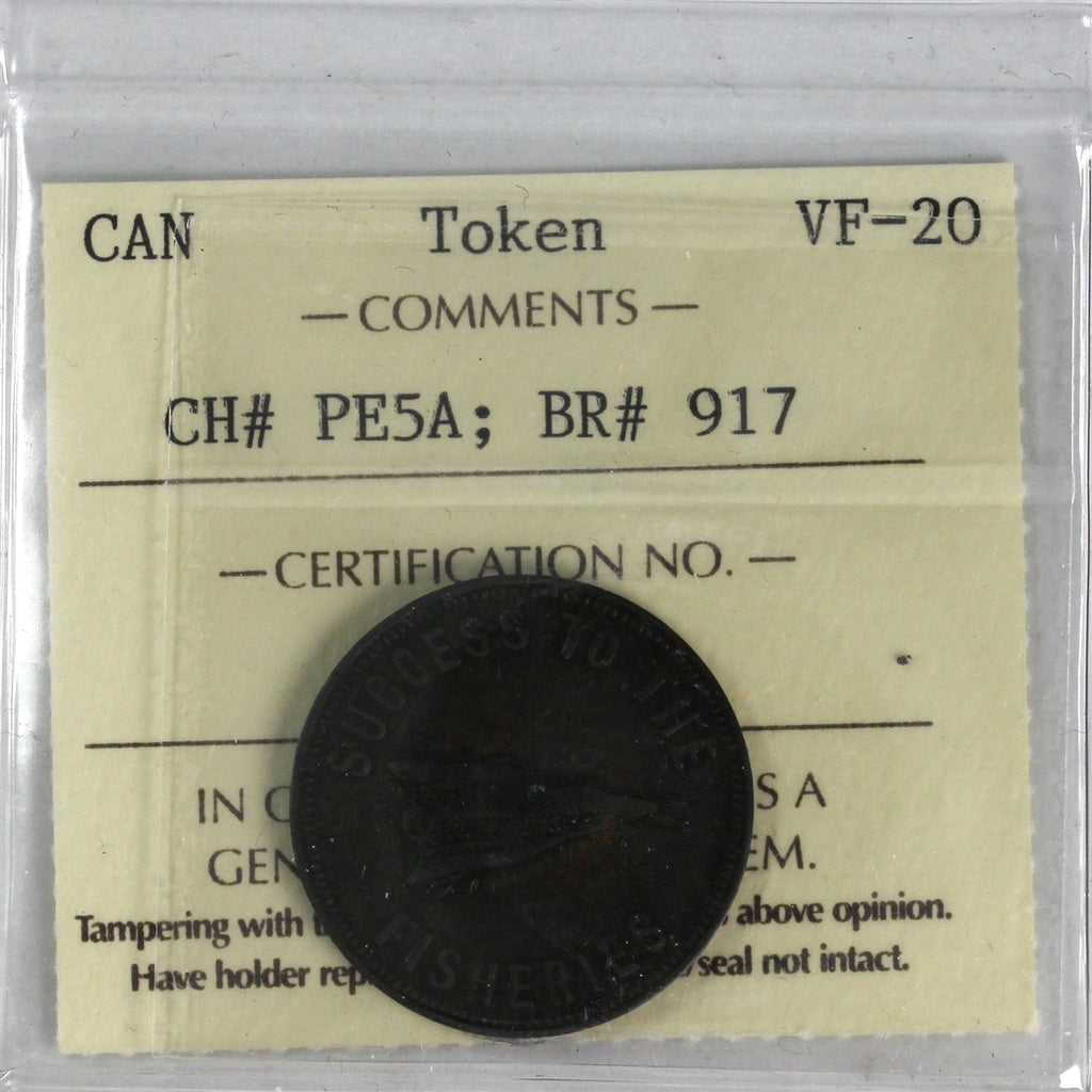 PE-5A (1859) PEI Speed the Plough Token ICCS Certified VF20 BR# 917