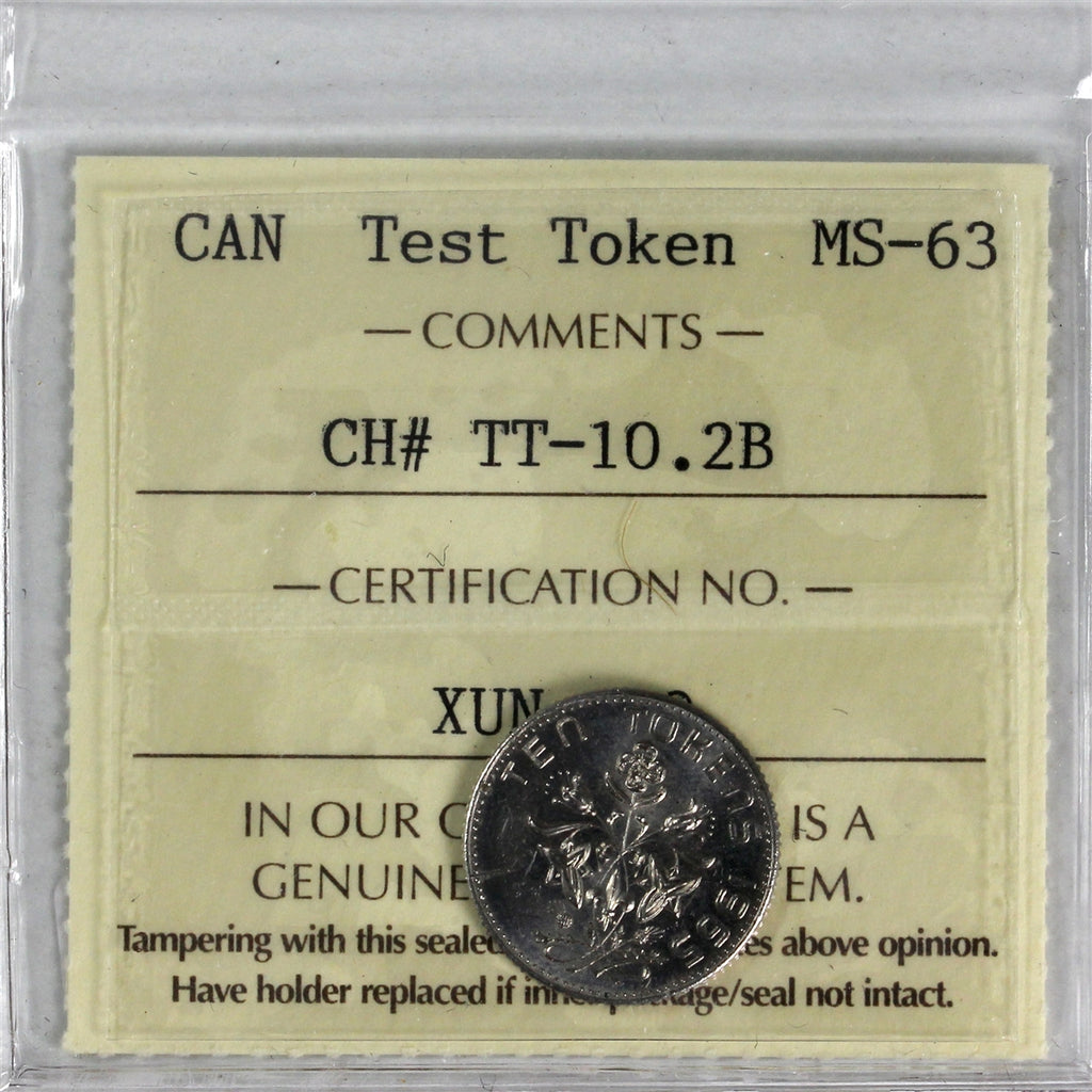 TT-10.2B Canada 10-cent Test Token ICCS Certified MS64