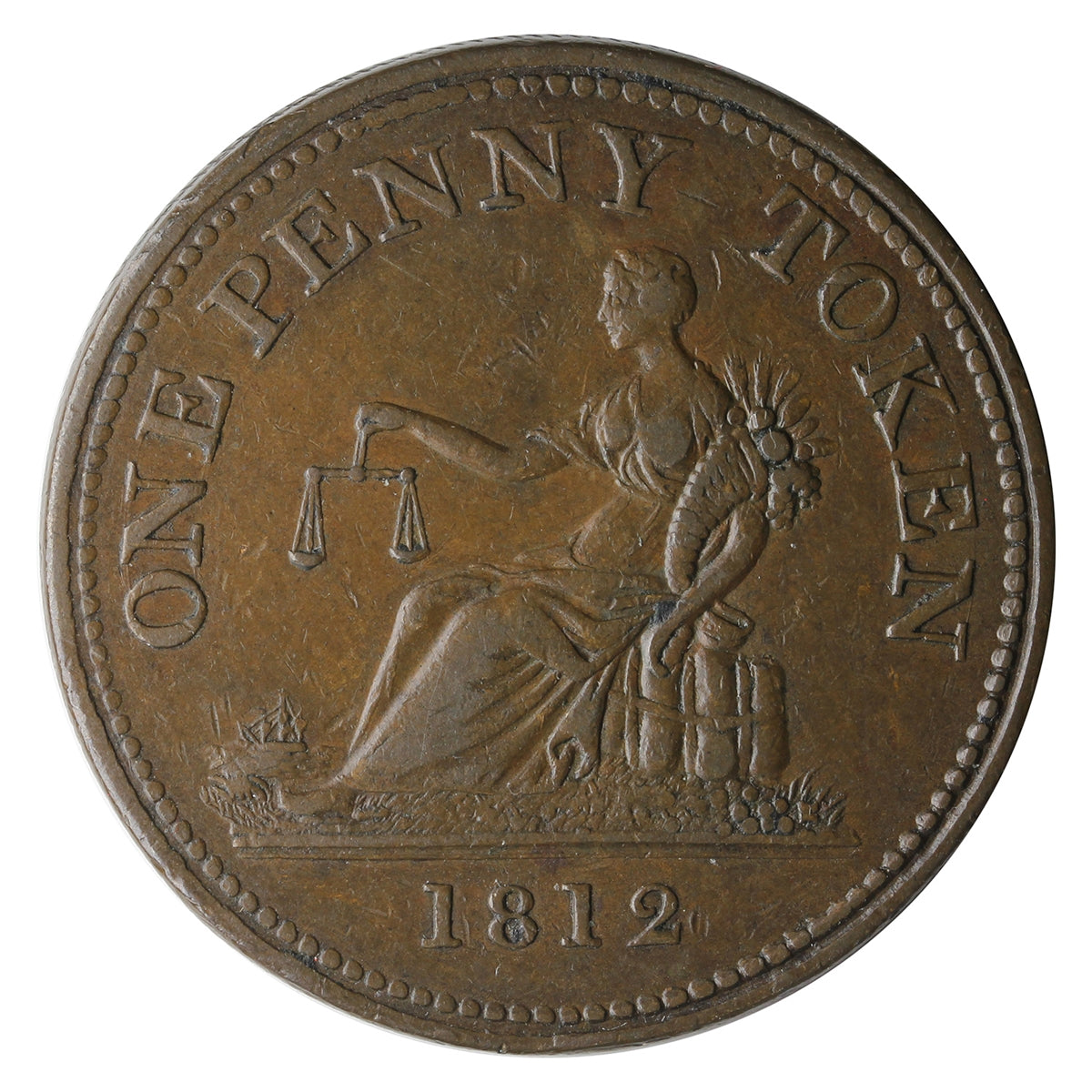 LC-47D3 1812 Lower Canada Nine Leaves Penny Token VF-EF (VF30) $