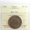 BR #574 1852 Gnaedinger Son & Co. Montreal Token ICCS Certified VF30