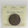 LC-5A5 (1838) Lower Canada, Banque du Peuple Montreal Un Sou ICCS Certified VF20 BR #715