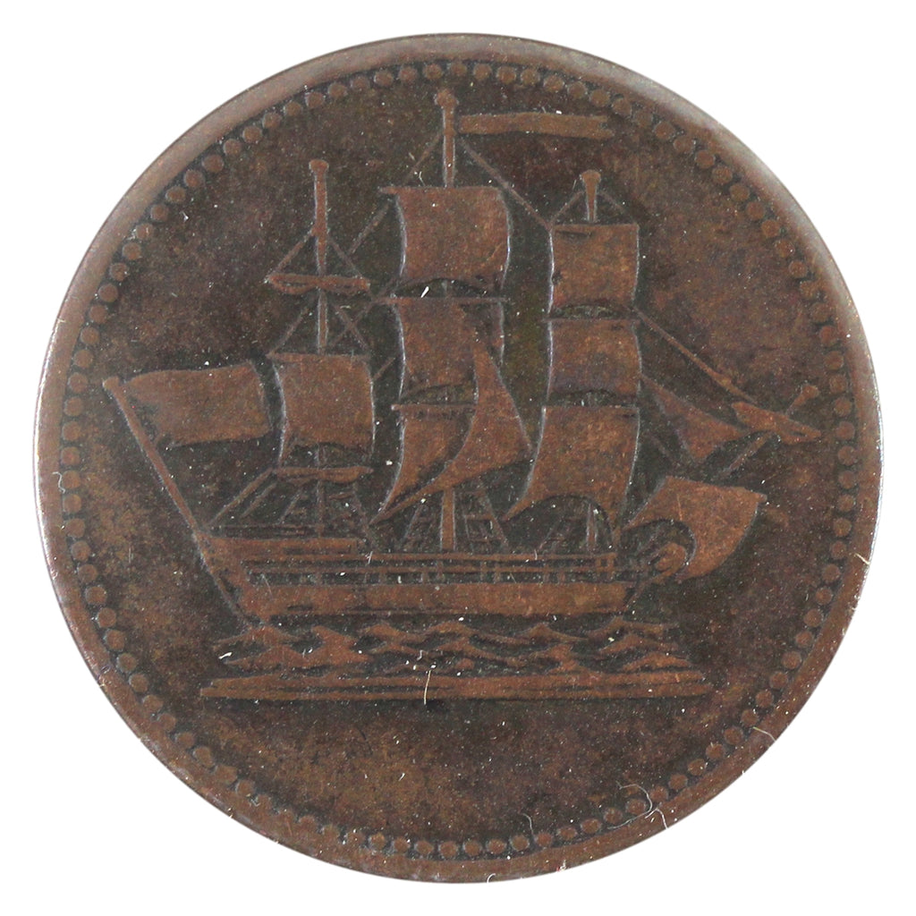 PE-10-7 No Date PEI Ships, Colonies & Commerce Token F-VF (F15)