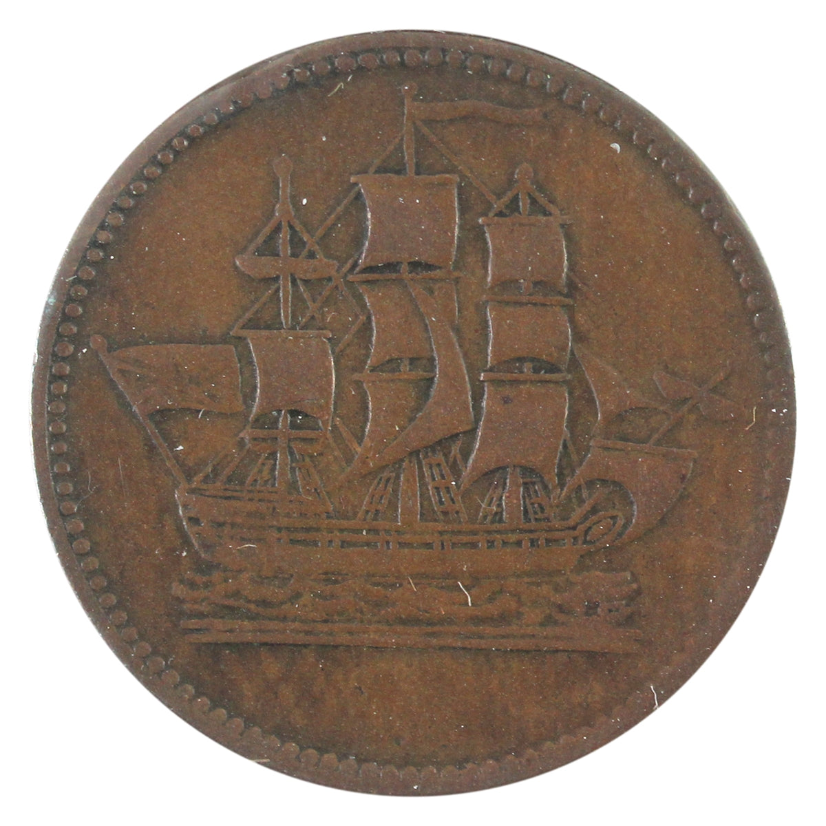 PE-10-36 No Date PEI Ships, Colonies, & Commerce Token, Very Fine (VF20)