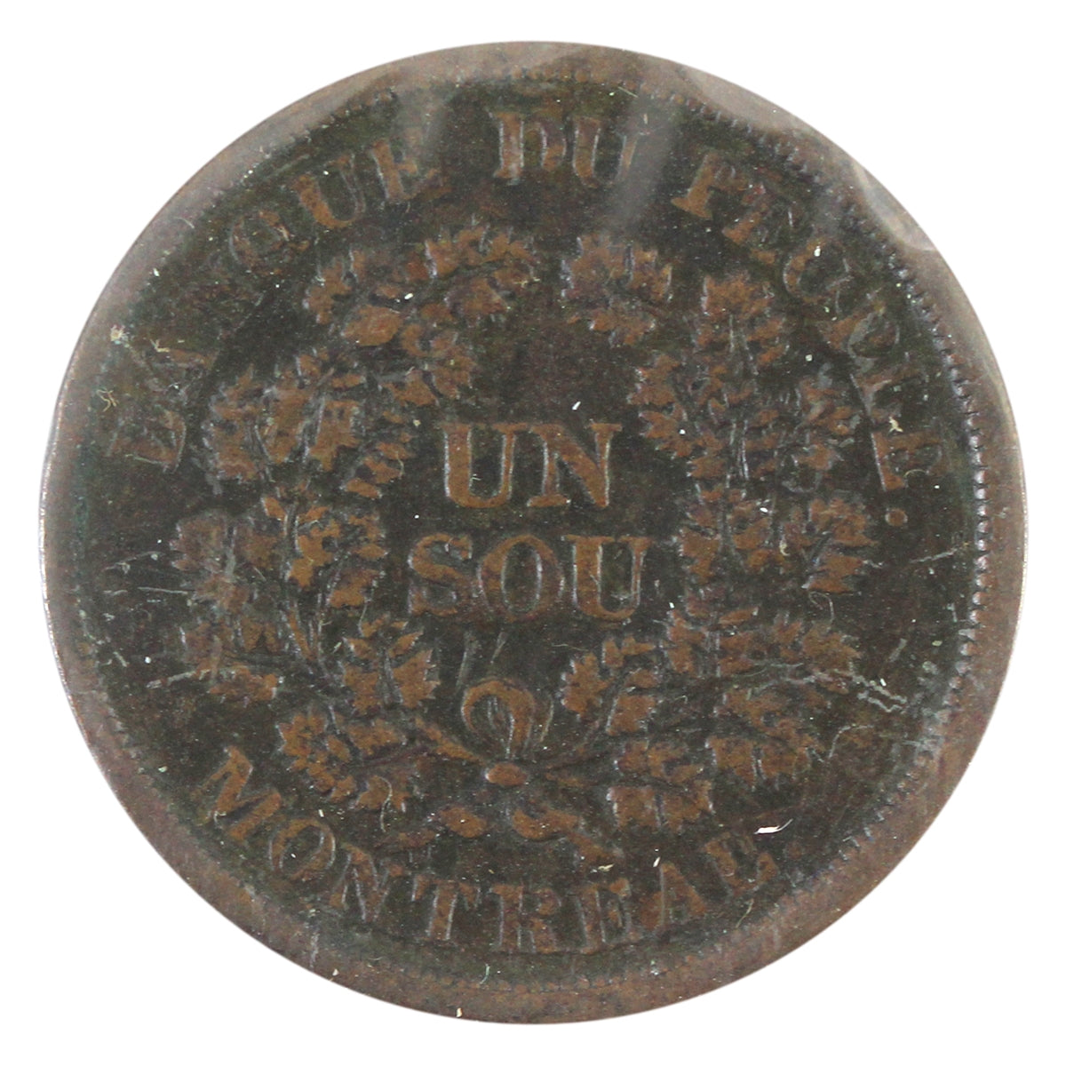 LC-5A 1838 Lower Canada, Banque du Peuple, Montreal, Un Sou Token Very Fine (VF20)