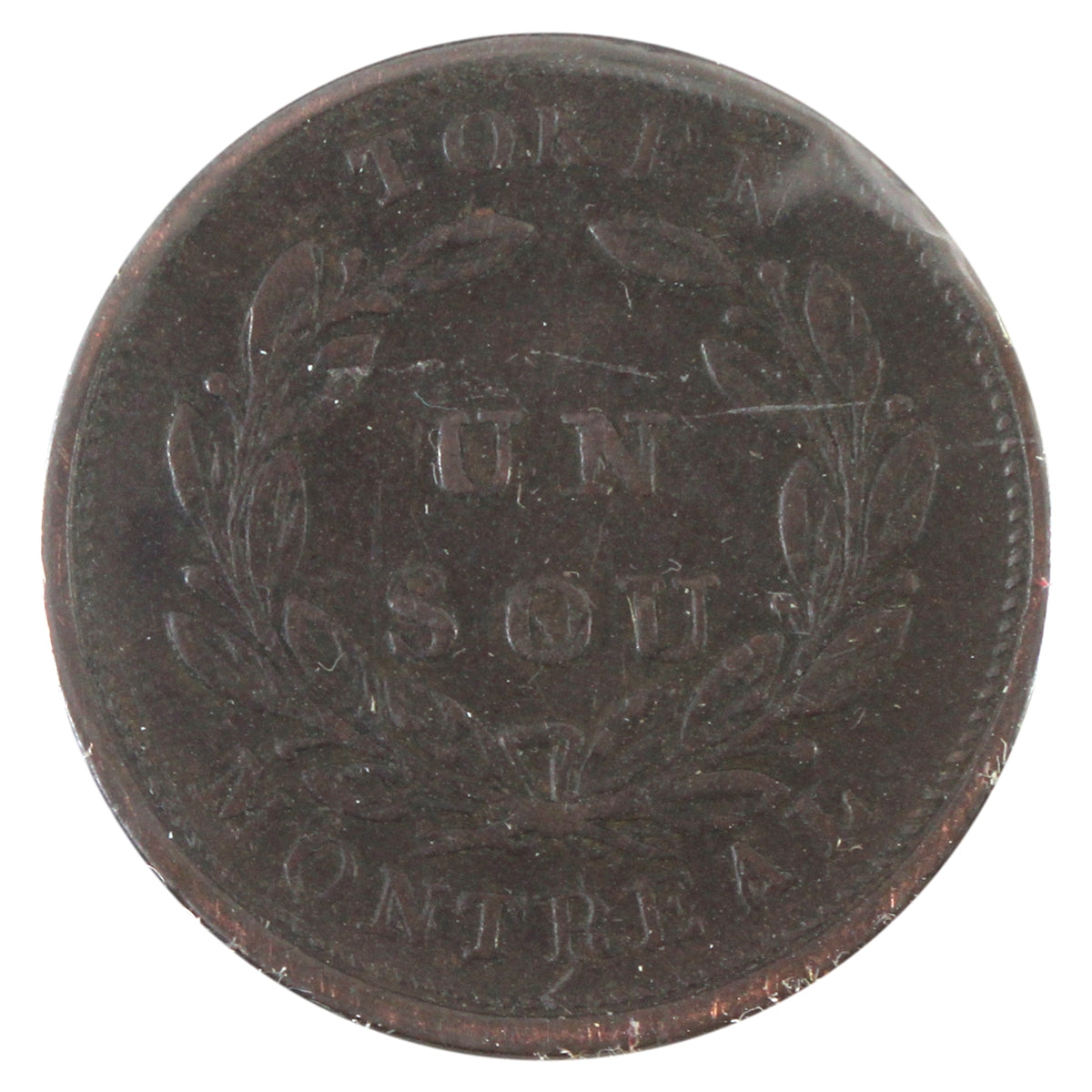 LC-28 No Date Lower Canada Agriculture & Commerce, Montreal, Un Sou Token VF-EF (VF30)