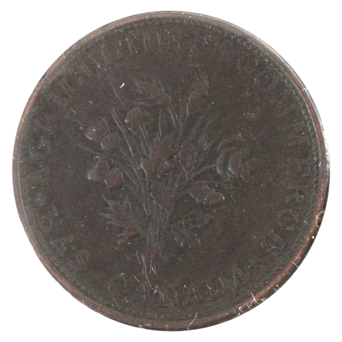 LC-28 No Date Lower Canada Agriculture & Commerce, Montreal, Un Sou Token VF-EF (VF30)