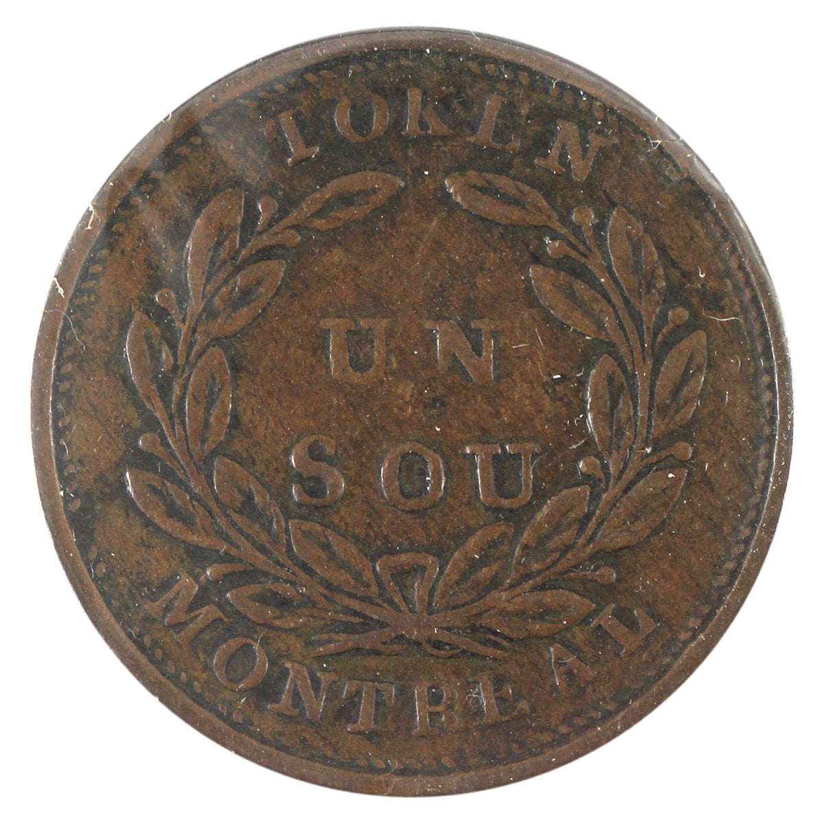 LC-28 No Date Lower Canada, Montreal, Un Sou Token Very Fine (VF20)