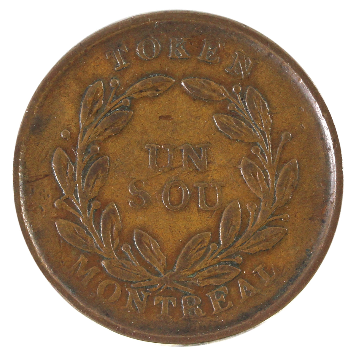 LC-31a No Date Lower Canada, Montreal, Un Sou Token Very Fine (VF20) $