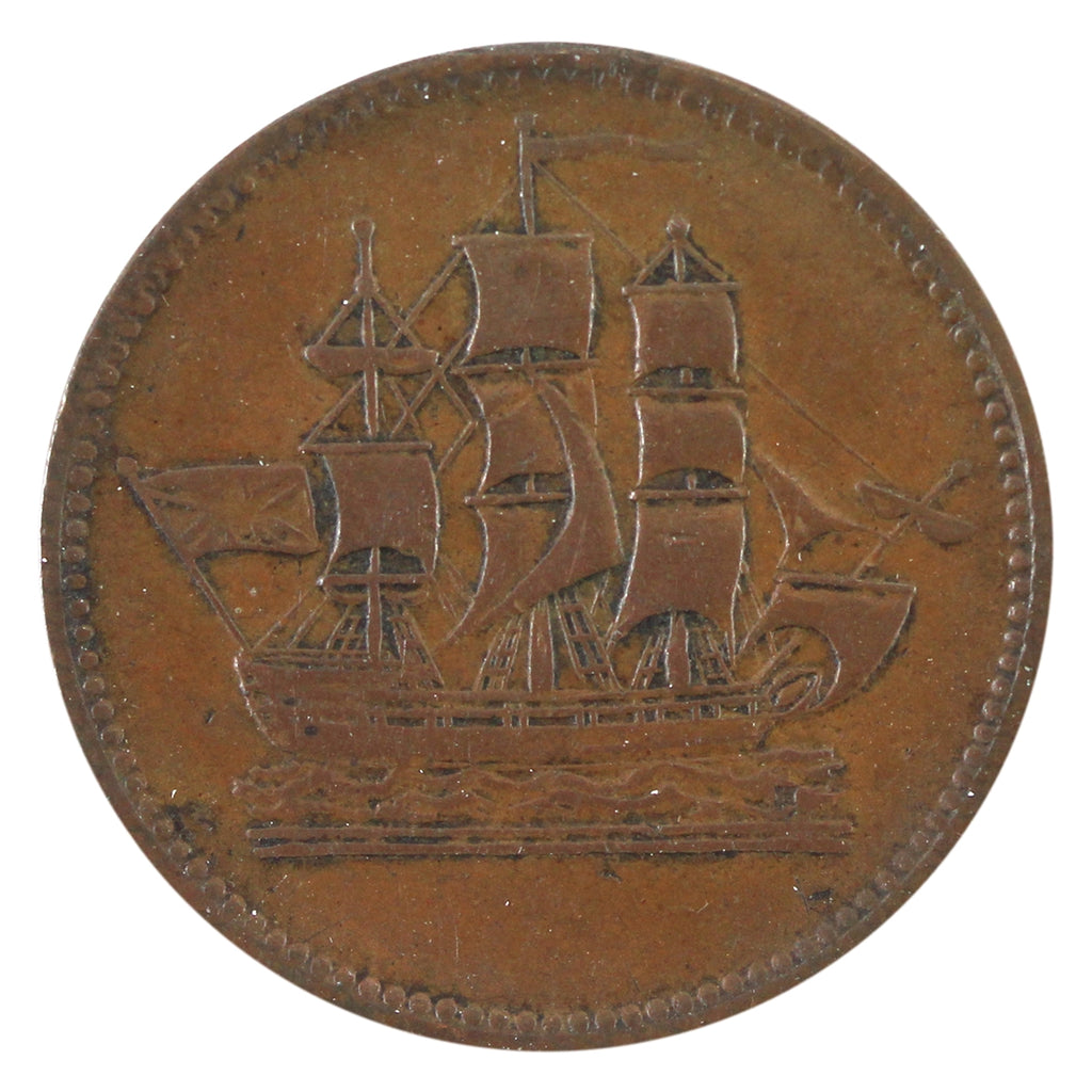 PE-10-38 No Date PEI Ships, Colonies, & Commerce Token, VF-EF (VF30) $