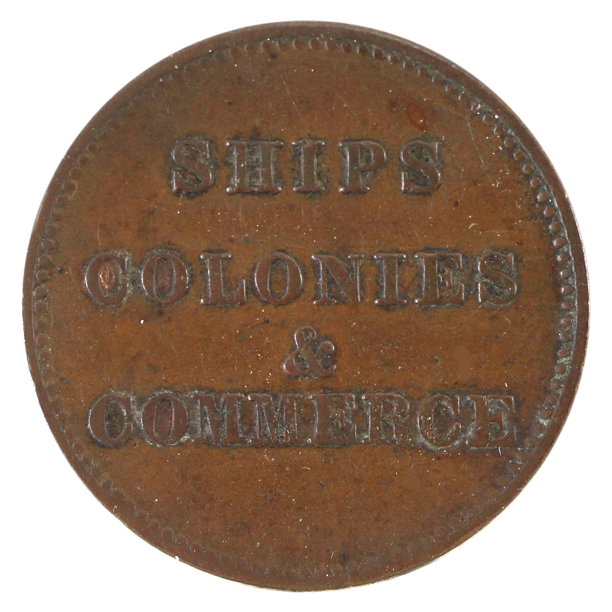 PE-10-38 No Date PEI Ships, Colonies, & Commerce Token, VF-EF (VF30) $
