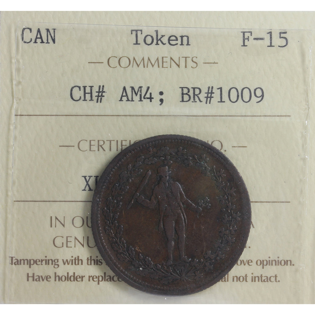 AM-4 Pure Copper Preferable to Paper Halfpenny Token ICCS Certified F15 BR #1009