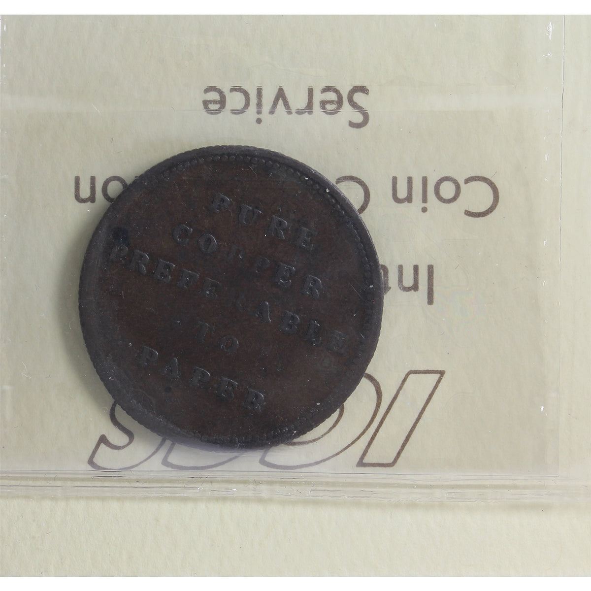 AM-4 Pure Copper Preferable to Paper Halfpenny Token ICCS Certified F15 BR #1009