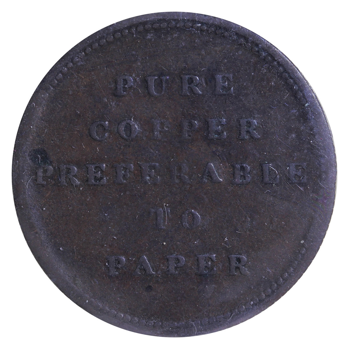 AM-4 Pure Copper Preferable to Paper Halfpenny Token ICCS Certified F15 BR #1009