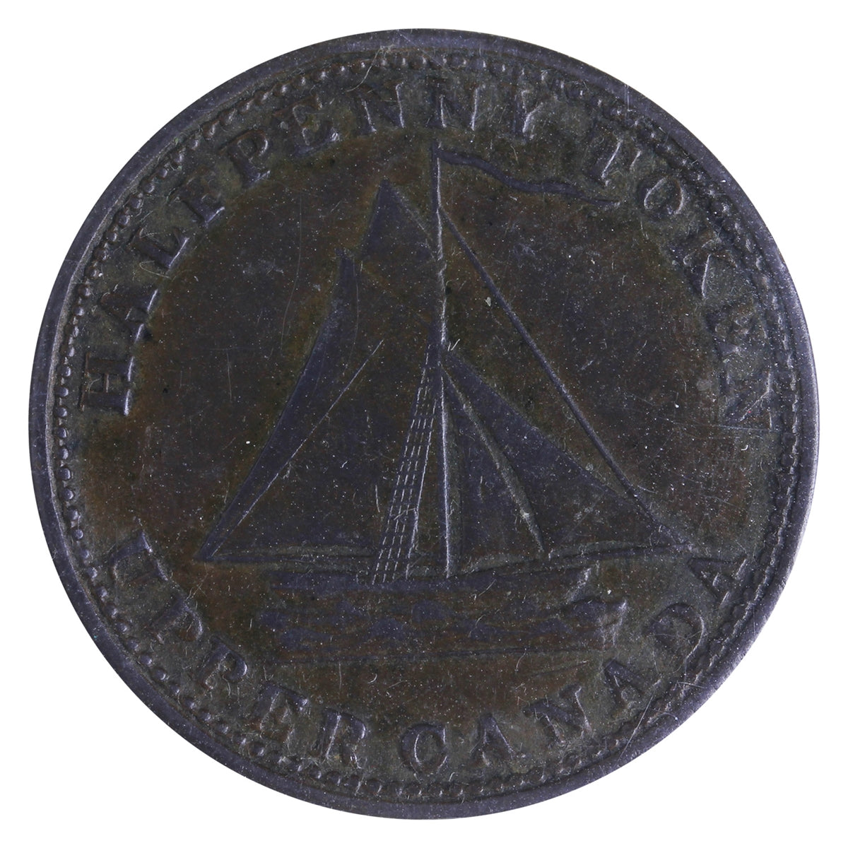 UC-9A1 1820 Upper Canada Commercial Change Half Penny Token ICCS Certified VF30