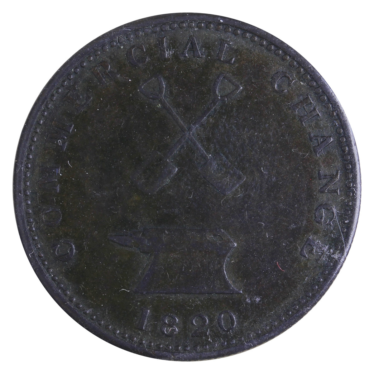 UC-9A1 1820 Upper Canada Commercial Change Half Penny Token ICCS Certified VF30
