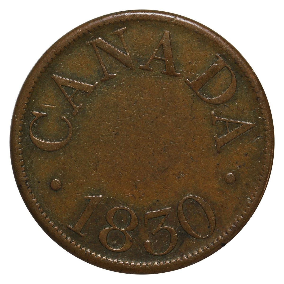 LC-13A 1830 Lower Canada Duncan &amp; Co. Half Penny Token F-VF (F15)