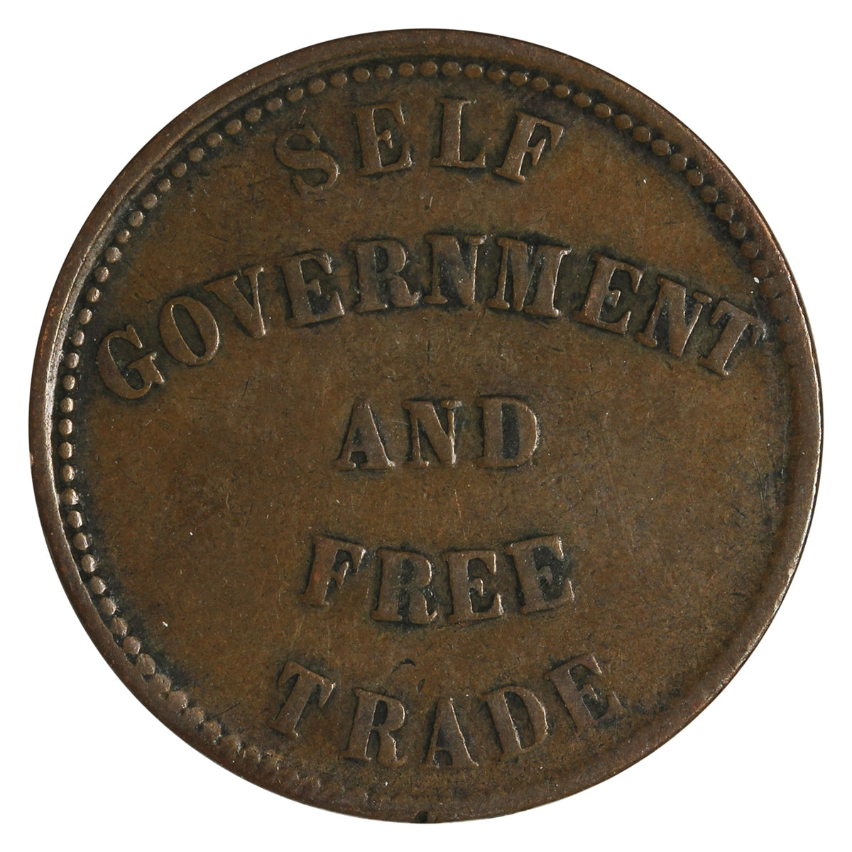 PE-7C1 1857 PEI Self Government & Free Trade Token Very Fine (VF30)