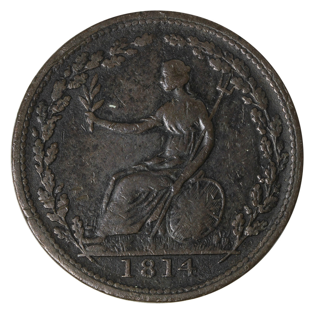 WE-8A1 1814 Wellington Half Penny Token VF-EF (VF30)