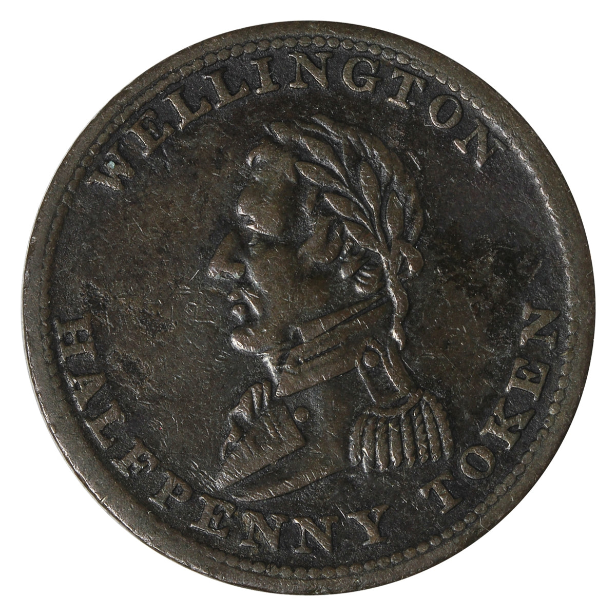 WE-8A1 1814 Wellington Half Penny Token VF-EF (VF30)