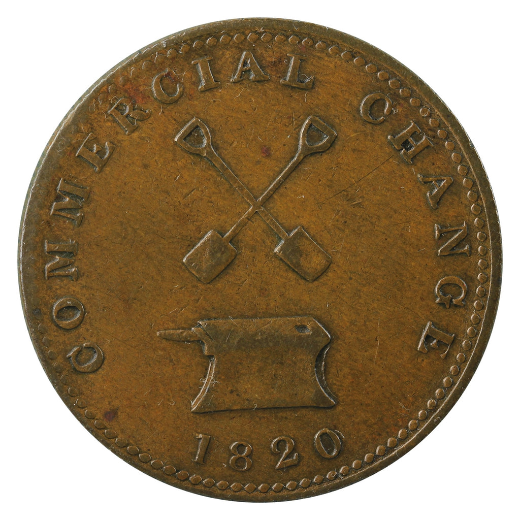 UC-9A1 1820 Upper Canada Commerical Change Half Penny Token Extra Fine (EF40) $