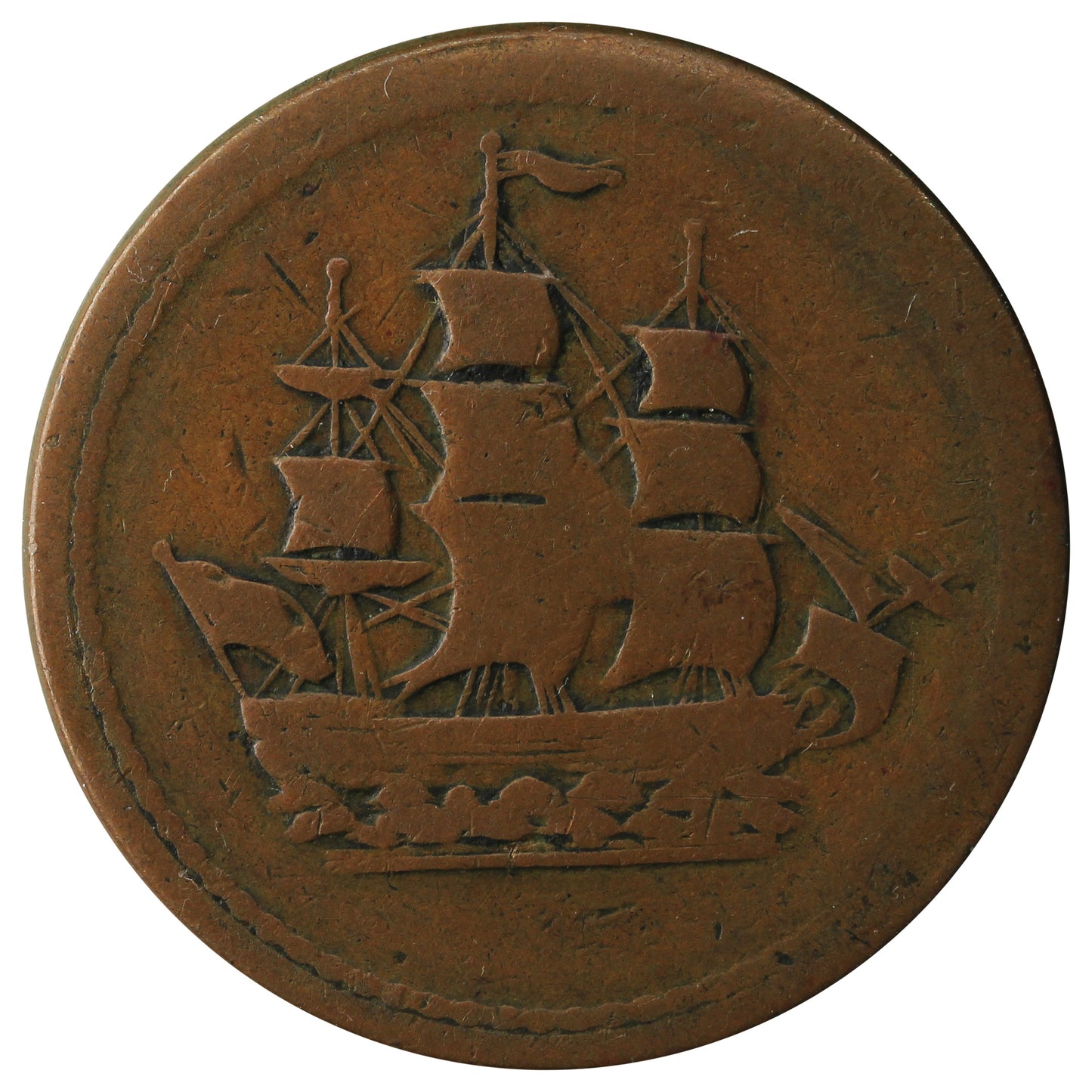 BL-24A1 Blacksmith Imitation Ships Colonies & Commerce Token Very Fine (VF20) $